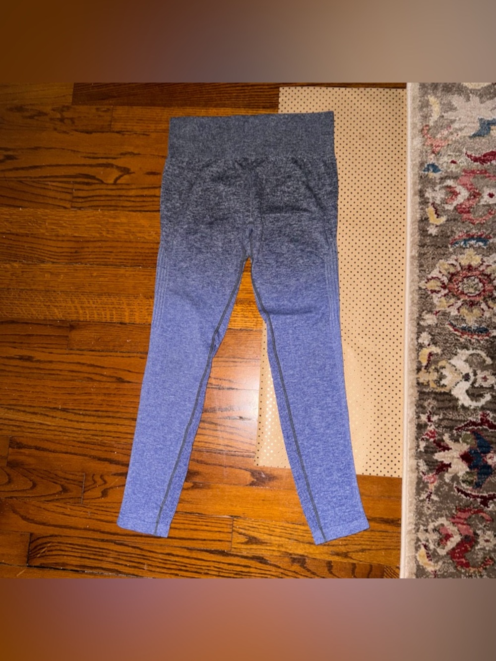 Ombré Blue and Grey Seamless Women’s Leggings - M